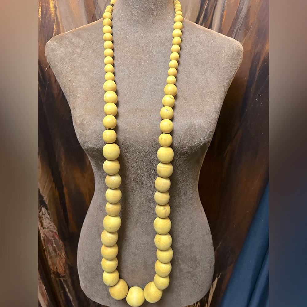 Nathalie Costes Wooden Estate Yellow Necklace